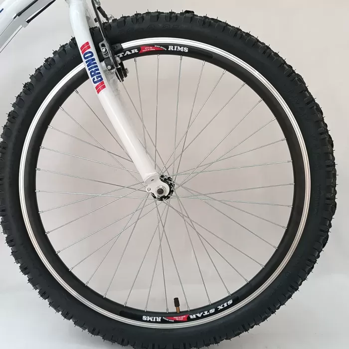 لاستیک دوچرخه سایز 24 دنده کلاجدار طرح ویوا رنگ سفید