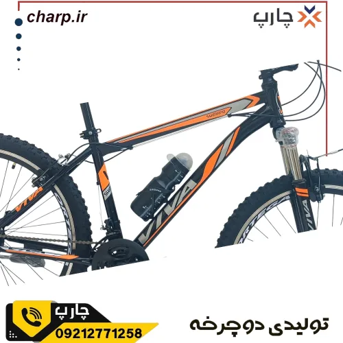 دوچرخه سایز 26 اورسایز کمک جلو حرفه ای طرح ویوا رنگ مشکی