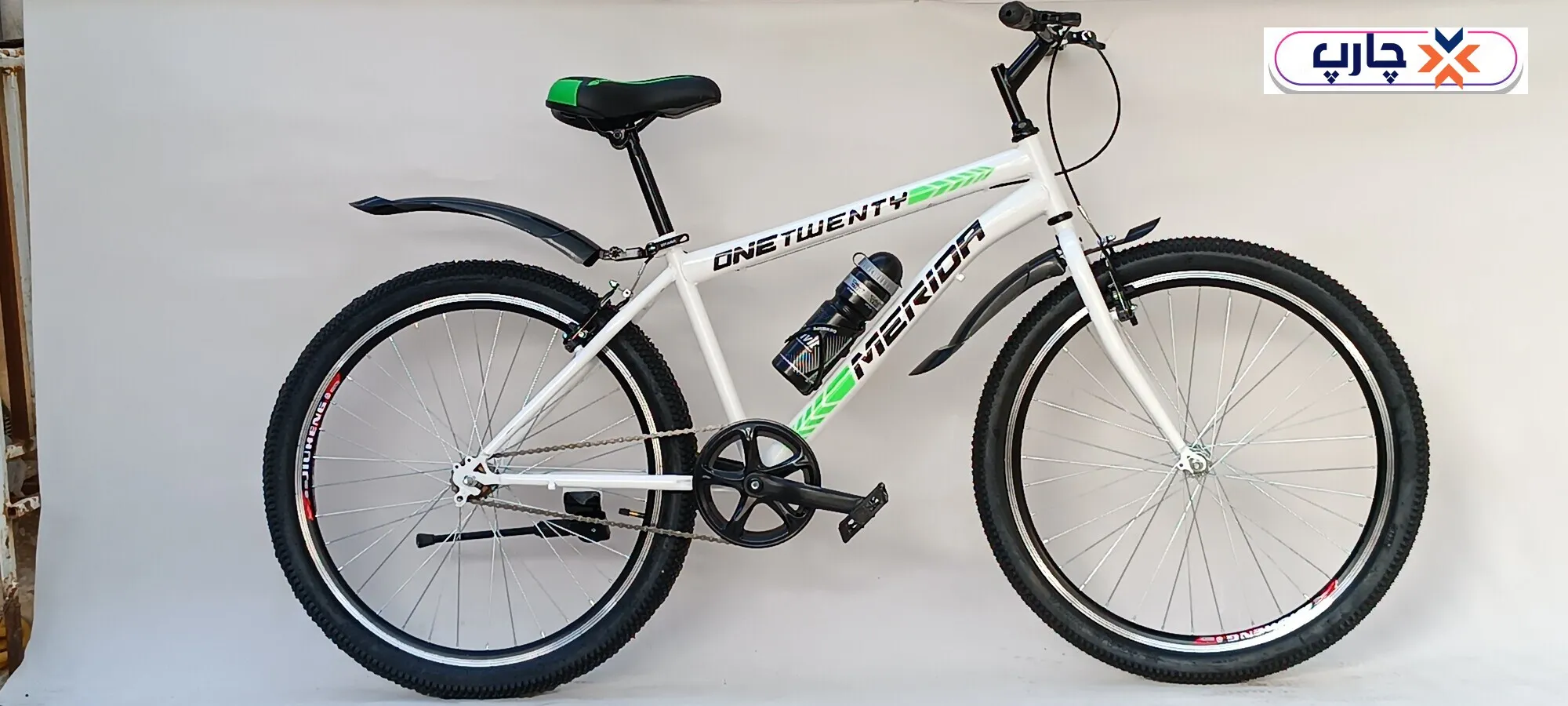 دوچرخه سایز 26 تک سرعت طرح مریدا  سفیدسبز