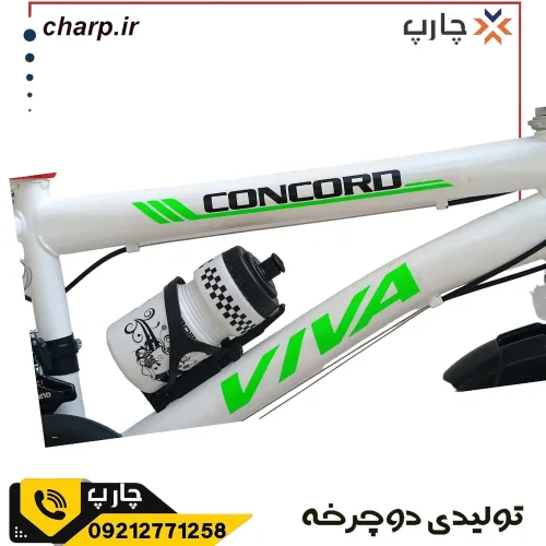 دوچرخه سایز 20 دنده کلاجدار ویوا سفید سبز