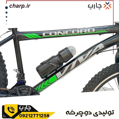 دوچرخه سایز 26 دنده کلاجدار طرح ویوا مشکی سبز فرمان و کرپی حرفه ای