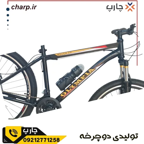 دوچرخه ۲۶ اورسایز کمک جلو حرفه ای ترمز دیسکی طرح المپیا مشکی