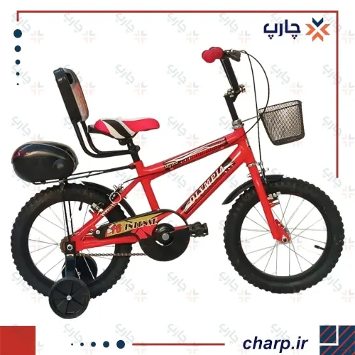 دوچرخه سایز 16 طرح المپیا پشتی صندوق دار
